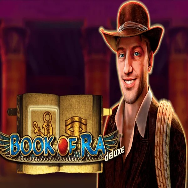 Book of Ra Deluxe by Novomatic, showcased at happyslotss.nl – game logo