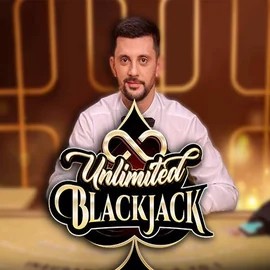 Unlimited Blackjack slot logo by Ezugi at HappySlots Casino